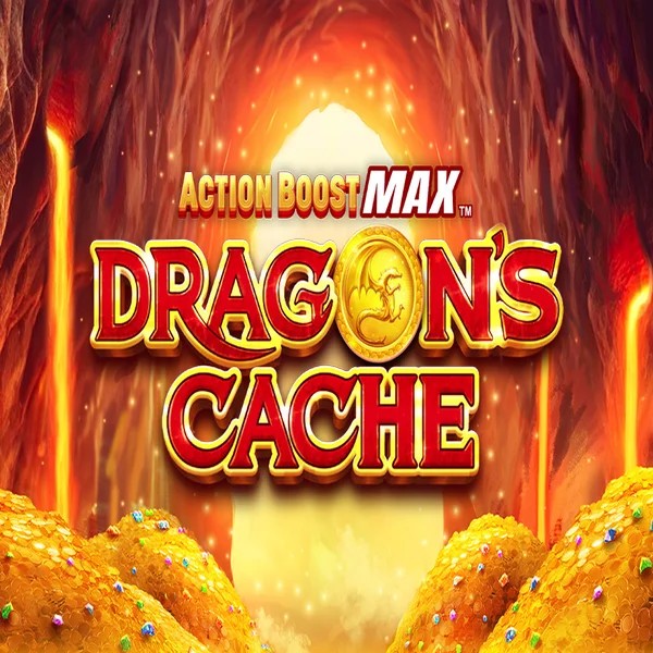 Action Boost Max Dragon's Cache online game logo by SpinPlay Games on rainbetcasino.app