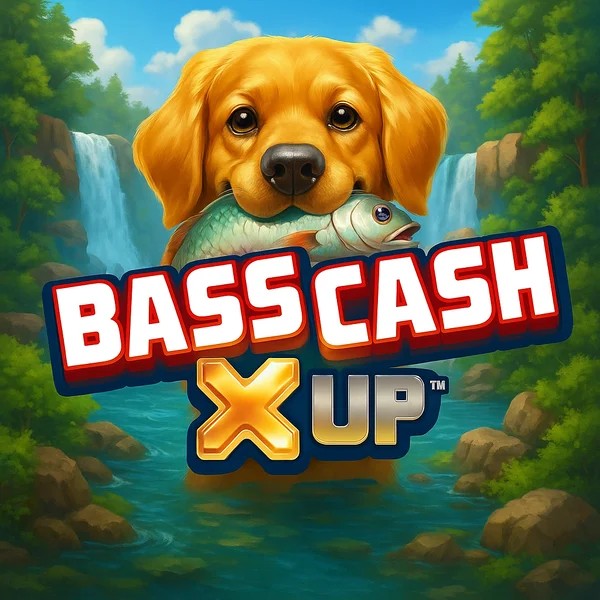 Bass Cash X UP slot logo by Alchemy Gaming at Rainbet Casino